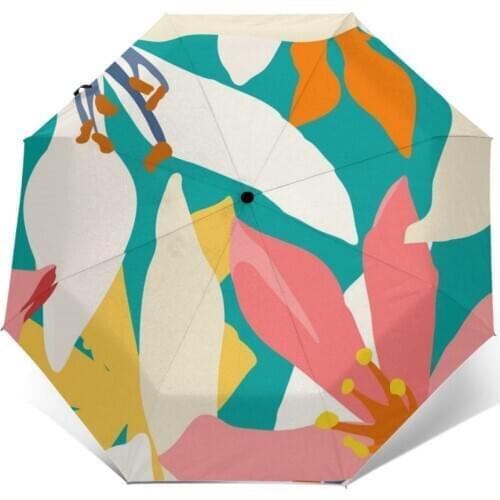 Wind Resistant Folding Automatic Umbrella Women Auto Flowers Windproof Umbrellas Rain For Men Parasol