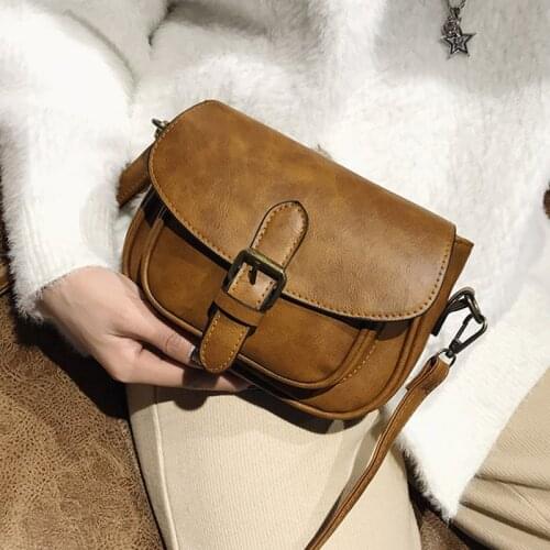 Vintage Small Shoulder Crossbody Bags For Women 2021 PU Leather Womens Designer Solid Color Handbag Female Travel Messenger Bag