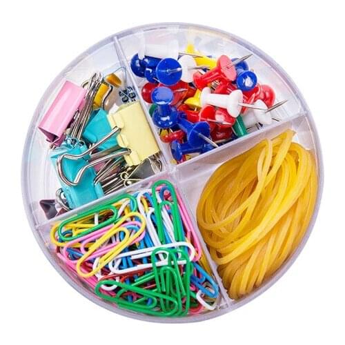 Deli 8500 / 50 I-nails / 100 Paper Clips / 10 Ticket Clips / Rubber Band / Four In One Office Combination Set