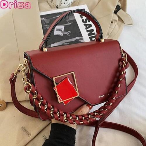 Driga Women Shoulder Messenger Bags Handbag Fashion Bags Diagonally Across 2021 New Chain Female Mini Square Solid Color Bags