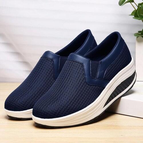 Plus Size Platform Height Womens Sneakers Women Running Shoes Sport Women Sports Shoes Blue Basket Pour Femme Deporte B-1299