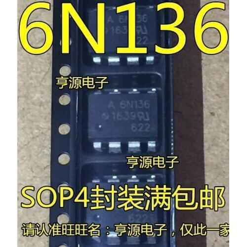 10PCS 6N136 SOP-8 HCPL-6N136 A6N136