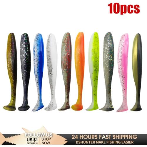 10pcs/Lot 7cm 9cm 12cm Soft Worm Lures Silicone Bait Sea Fish Swimbait Wobblers Goods For Fish Goods Tackle