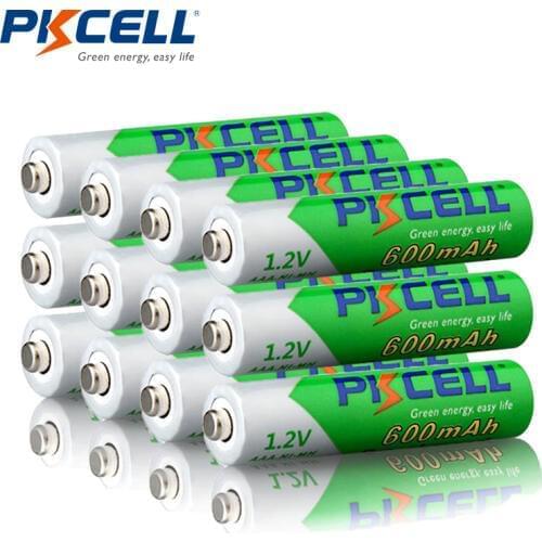 12pcs/lot PKCELL NIMH Rechargeable AAA Pre-charged 1.2V 600mAh Ni-MH Low Self-discharged Batteries 1200Cycles