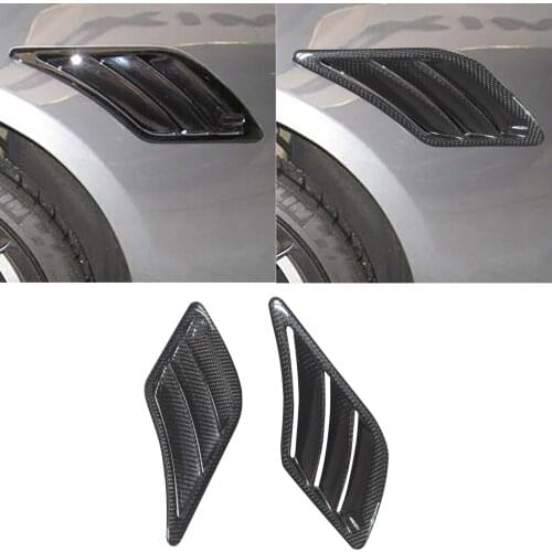 2pcs Real Carbon Fiber Panel Side Air Vent Fender Sticker For Audi A5 2005-2009