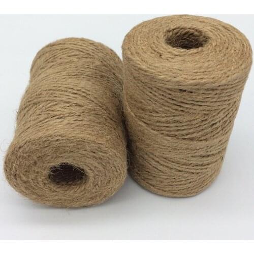 Free shipping natural jute twine 110yards/spool (dia.: 1.5mm) 2 ply twisted 200pcs/lot, 110yards jute twine