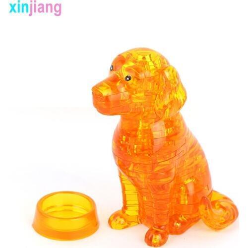 41PCS DIY 3D Crystal Dog Blocks Assembly Lovely Dog Puppy Model Building Dog Blocks Model Toys Gift For Children