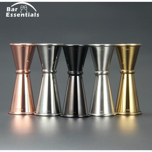 Stainless Steel Bar Wine Cocktail Shaker Jigger Single Double Shot Drink Mixer Wine Pourers Measurer Cup Bar Tools 2 Size
