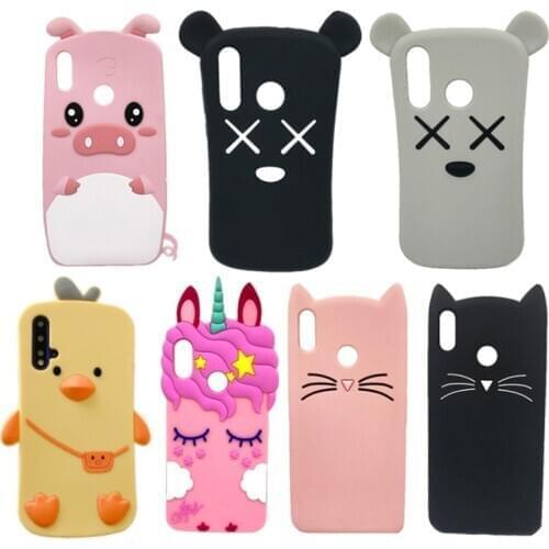 For Huawei P30 Lite Case 3D Silicon Cartoon Unicorn Bear Cat Duck Pig Soft Phone Case For Huawei P30 Pro P 30 Back Cover Nova 4E