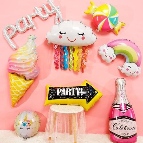 32 Inch Birthday Party Decoration Donut Digital Foil Balloon Ice Cream Helium Balloon Childrens Toy Sweet Digital Balloon Show
