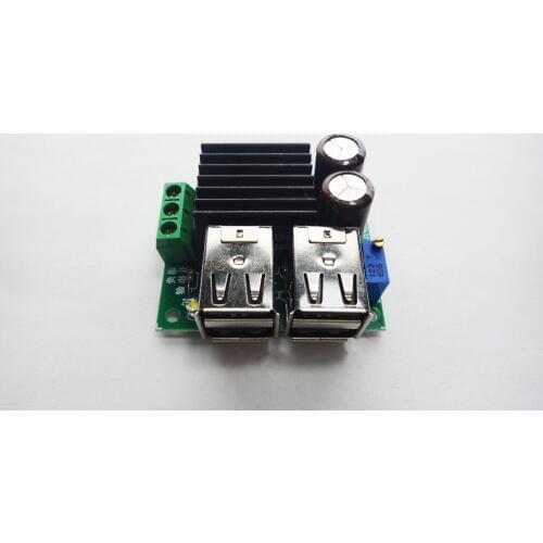 DC 9V 12V 24V 35V to 3-6V Adjustable Step Down 4-USB Step-down Power Module
