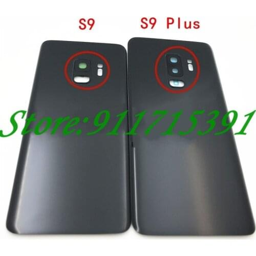 For Samsung Galaxy S9 G960F & S9 Plus G965 S9+ Back Battery Cover Door Rear Housing Case Replace+rear Camera Glass Lens+Logo