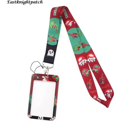 E2995 Cartoon Horror Ghost Card Holder ID Holder Bus Card Holder Staff Card With Lanyard