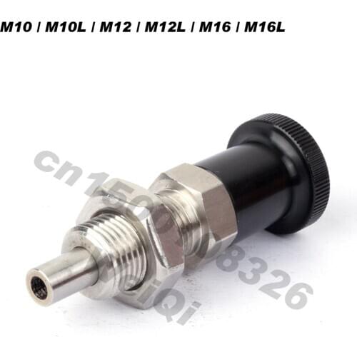 Indexing plungers ,return type,with lock nut ,aluminum knob,303stainless steel body ,longer pin ,fine thread M10M12M16