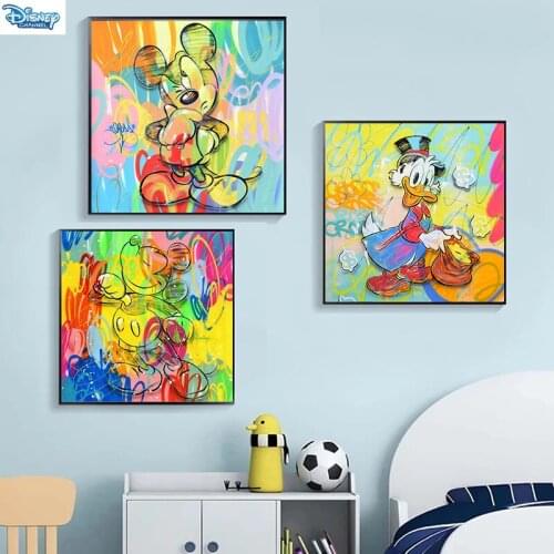 Disney Canvas Painting Mickry Mouse Donald Duck Posters and Prints Wall Art Pictures for Room Wall Home Decor Frameless