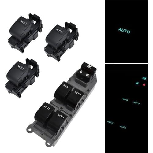 Auto Power Window Switch Button LED Light Backlight LHD Left Driving For Toyota Camry RAV4 Corolla Yaris Vios Highlander