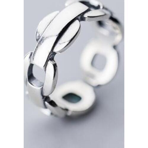 Rock Party 100% Authentic REAL.925 Sterling Silver Fine Jewelry Open Chain Band ring GTLJ1524