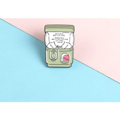 Creative Cartoon Fun Game Machine Coin Machine Enamel Brooch Alloy Badge Denim Clothes Bag Pin Cute Sweet Jewelry Gift For Kid