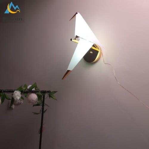 Nordic Creative Acrylic Bird Floor Lamps Thousand Paper Cranes Standing Lamps Living Room Bedroom Home Decor Gold Standing Light
