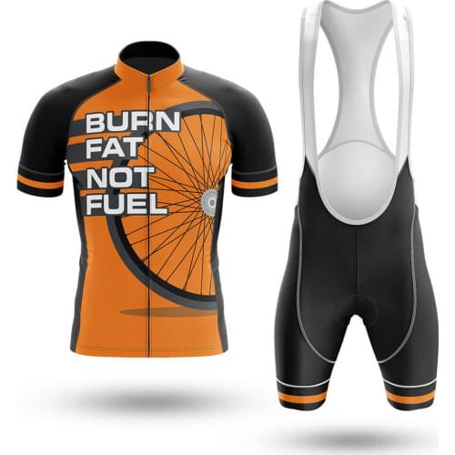 Summer Burn Fat Not Fuel Cycling Jersey set Maillot Ropa Ciclismo Cycling Bicycle Clothing MTB Bike Clothes Uniform Cycling Set