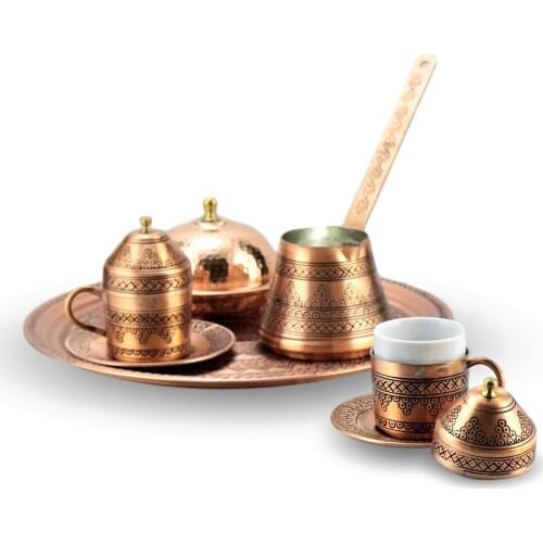 Morya Copper Teacup Vintage Handmade Retro Coffee Tea Cup Set Pot Mug Sugar Bowl Creamer Teaset Kettle Noble Luxury 5 pcs