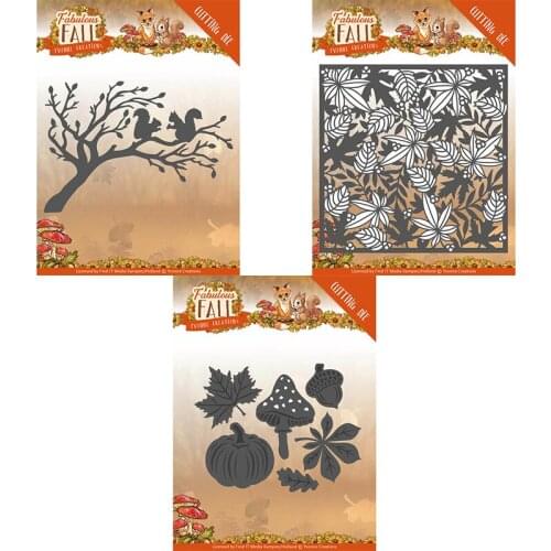 Mmao Crafts Metal Steel Cutting Dies New Squirrel maple leaf frame Stencil For DIY Scrapbooking Paper/photo Cards Embossing Dies
