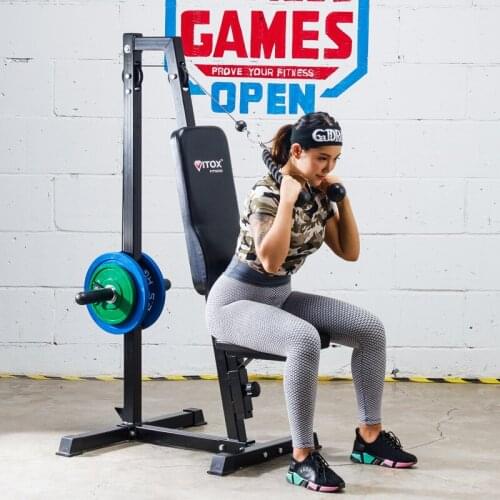 Multifunctional Abdominal Muscle Pull-down Trainer Steel Wire Rope Down-Press Exercise Fitness Equipment Without Barbell Plates