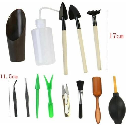 13pcs Mini Garden Tools Set Transplanting Outdoor Seeds Bonsai Tools Kit Planting Flower Succulent Miniature Gardening Supplies