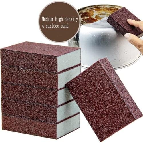 4Pcs Emery Sponge Eraser for Removing Rust Cleaning Cotton Emery Sponge Melamine Sponge Kitchen Supplies Descaling Clean