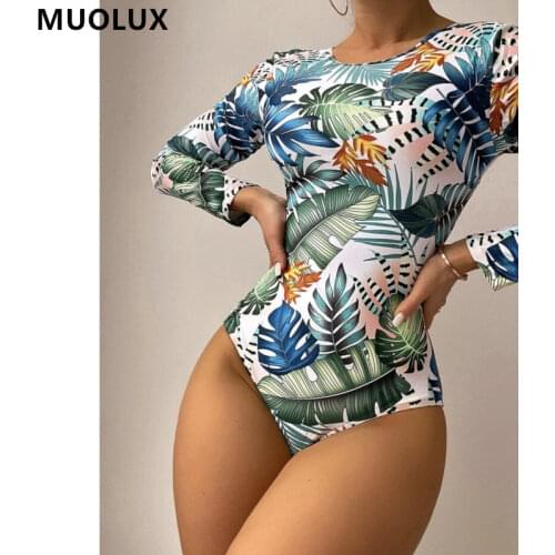 Sexy Ruffled One Piece Swimsuit Women V Neck Backless Bodysuits Swimwear Female Floral Print Monokini Bathers Bathing Suit 2021