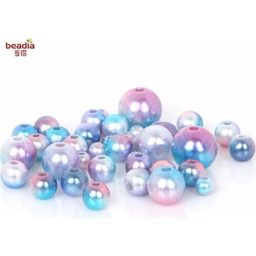 High Quality 4-10mm Random MIX Size Multicolour Smooth Round Shape Loose Plastic Beads For Jewelry Earring trinket DIY