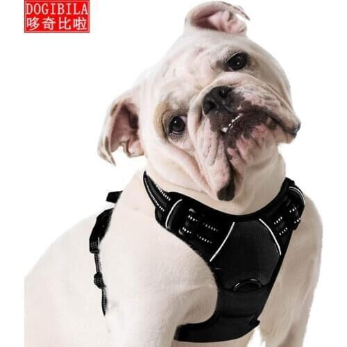 Dogs Chest and Back Strap Pull Proof Walking Pets Chest and Back Strap Adjustable Reflective and Breathable Oxford Soft Vest