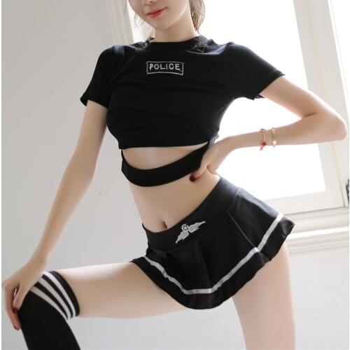 Sexy School Girl Cheerleader Costume Nightclub Party Outfits Football Baby Uniform Korean Japanese Disfraz Sexy Police Uniform