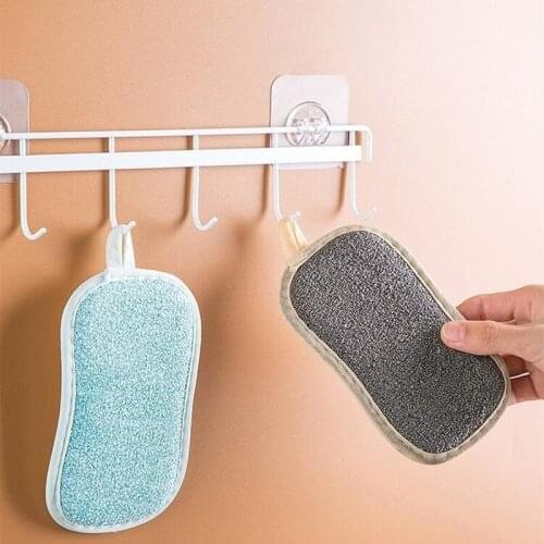 1pc Kitchen Cleaning Sponge Kitchen Brushes Anti Grease Wiping Rags Absorbent Washing Dish Cloth Accessories 2 Sided Sponge