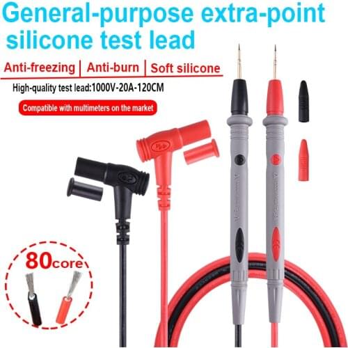 1000V Probe Test Leads Pin for Digital Multimeter Needle Tip Multi Meter Tester Lead Probe Kit Wire Pen Silicone Cable PEAKMETER