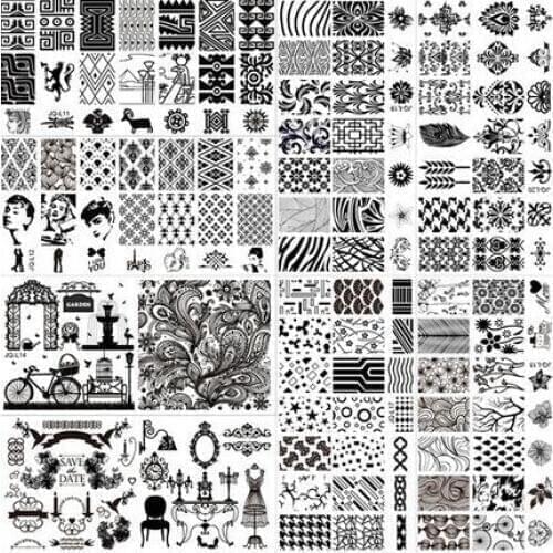 6*12cm Stainless Steel Nail Art Stamping Plates Geometric patterns Monroe Madonna Sports Nails Template Stamp