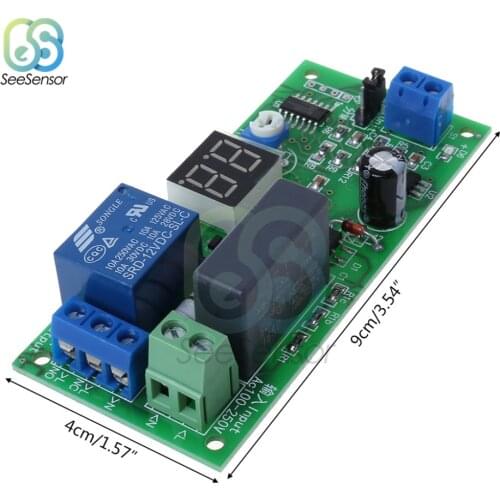 AC220V LED Digital Delay Timer Switch Turn Off Board 0-99 Seconds/Minutes Delay Relay Module