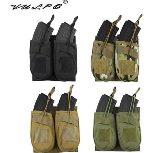 VULPO Tactical Double Open Top Magazine Pouch Tactical 7.62 AK Molle Magazine Pouch Military Shooting MOLLE Mag Carrier