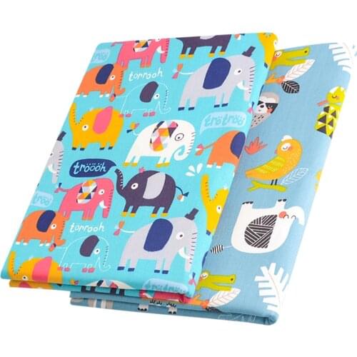 Booksew 100% Cotton Cloth Material Blue Dye Twill Printed Pet Dogs Designs for Sewing DIY Handmade Textile Patchwork Fabrics