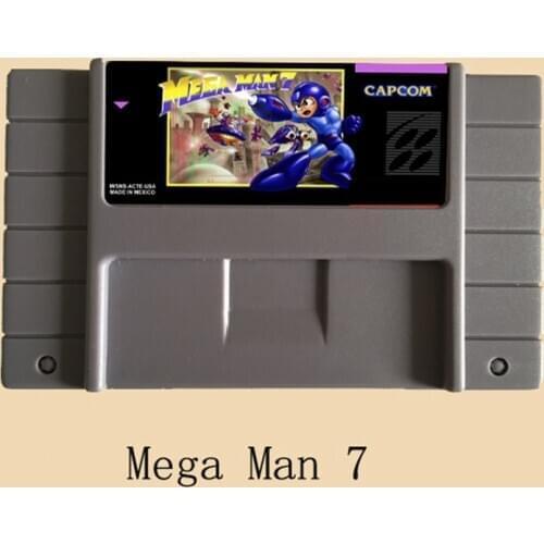 High Quality 16 Bit Mega Man 7 NTSC Big Gray Game Card For USA Version Game Player