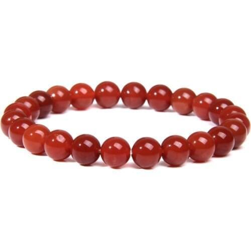 High Quality Natural Stone Red Agates Beads Bracelet Fashion Beaded Charm Yoga Healing Energy Bracelets Jewelry for Women Men
