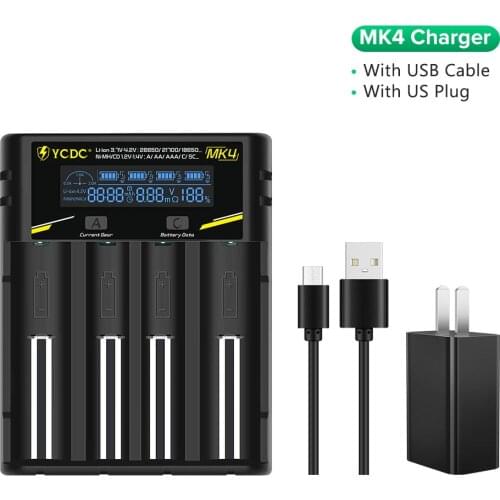 AA AAA NiMH battery Charger 18650 26650 21700 18350 Li-ion 3.7V/3.2V/1.2V lithium Battery 18650 Smart Charger 5V 2A EU US Plug