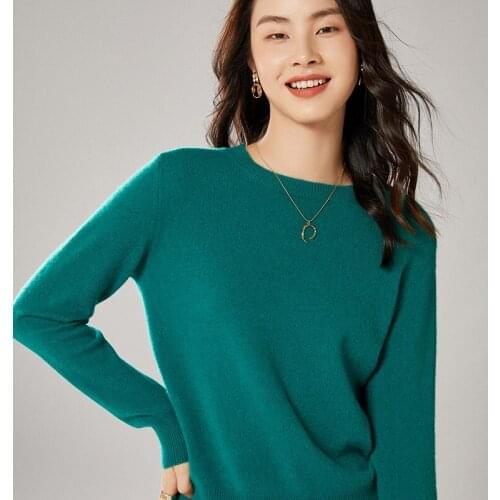 2021 New Winter Warm Sweater Women 100% Wool Bottoming Pullover Female O-Neck Elegant Basic Jumper Ladies Long Sleeve Tops