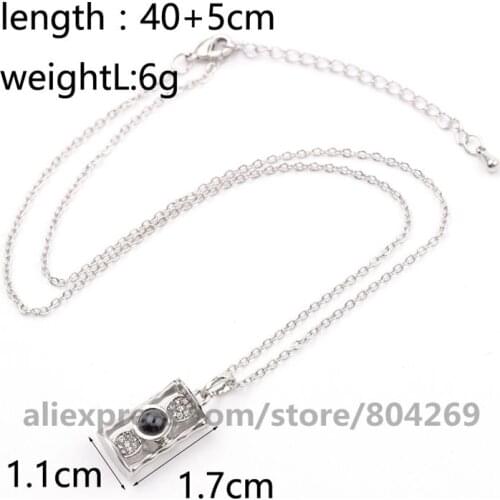 Charming 100 Languages I Love You Projection Necklaces Quicksand Shape Pendant Necklaces Women Kolye Love Memory Necklace