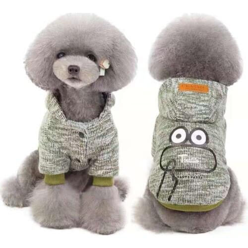 Winter Dog Clothes Cute Costume Frog Design Hoodie Coat thicken Warm Clothing For Small Dogs wadded jacket Chihuahua