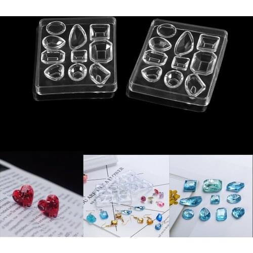 1Pcs Geometric Earrings Silicone Mold Gem Pendants Epoxy Resin Casting Mould for DIY Resin Crafts Jewelry Making Accessories