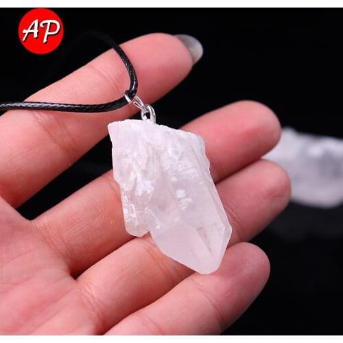 1pc Pendant Natural Clear Quartz Cluster Necklace Gems Energy Healing Jewelry Gifts Minerals Wall Decoration DIY Accessories