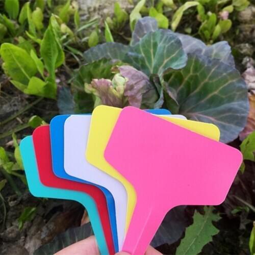 100pcs/lot Plant Tag T-type Plastic Nursery Garden Plant Label Flower Thick Tag Label Mark Garden Markets