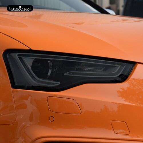 2 Pcs For Audi S3 8V S4 B8 B9 S5 S6 C7 C8 S7 S8 TTS Car Headlight Tint Smoked Black Protective Film TPU Sticker Accessories
