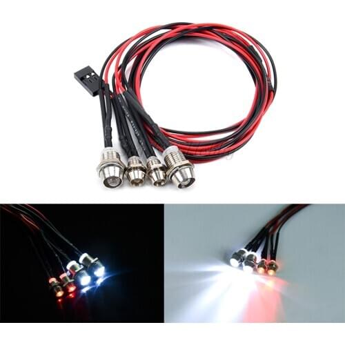 4pcs RC Model Drift Car LED Night 5mm & 3mm headlamps headlights LED Light LED For RC Car RC Parts